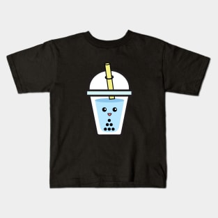 Blue Bubble Tea Boba Kids T-Shirt